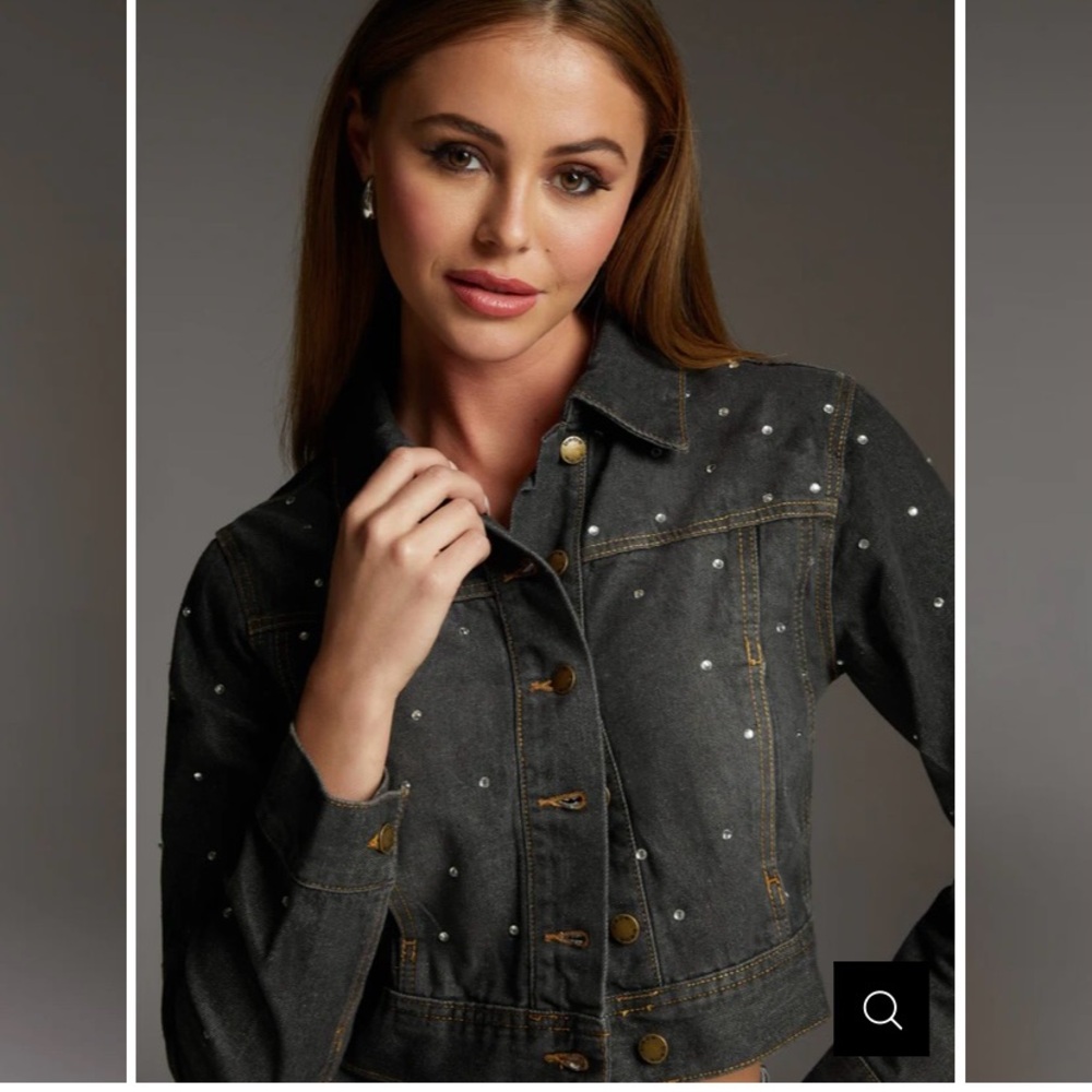 NWT bebe Denim Jacket with Rhinestones